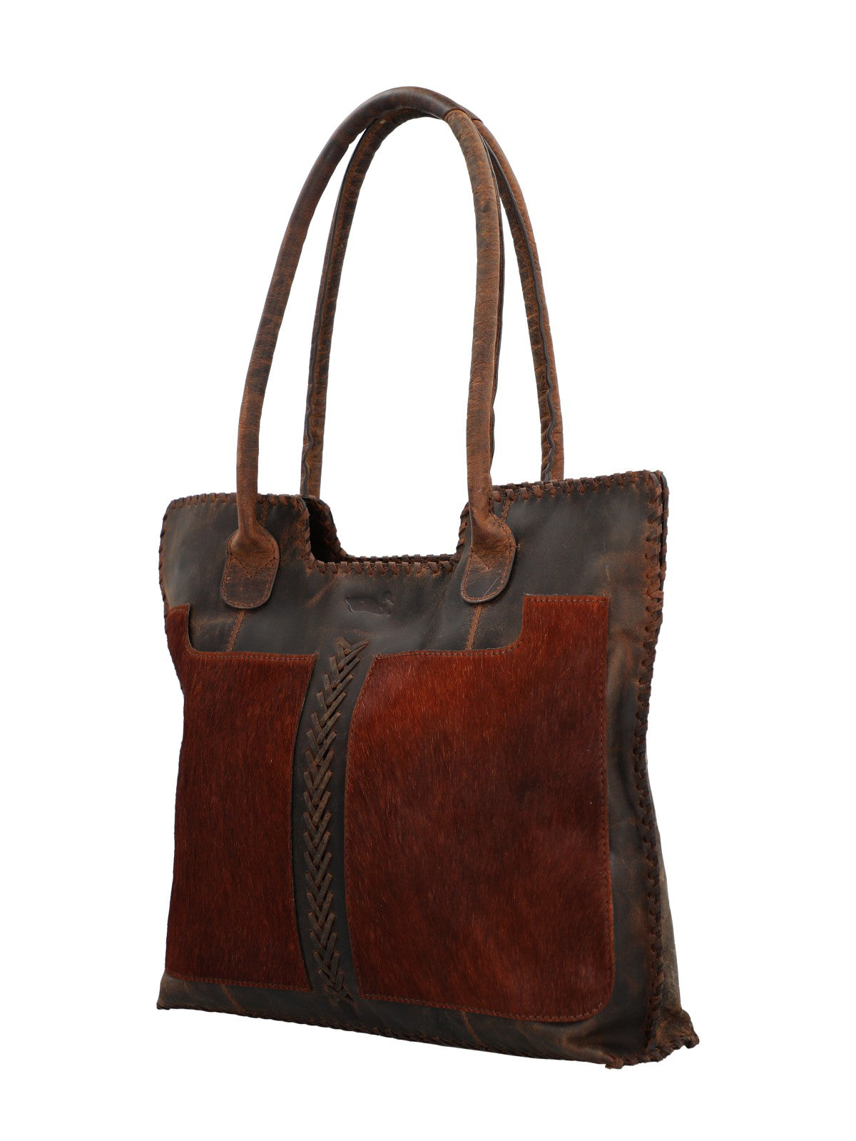 Cartera Cuero Mujer Hr Cozzi Tote Café Rockford