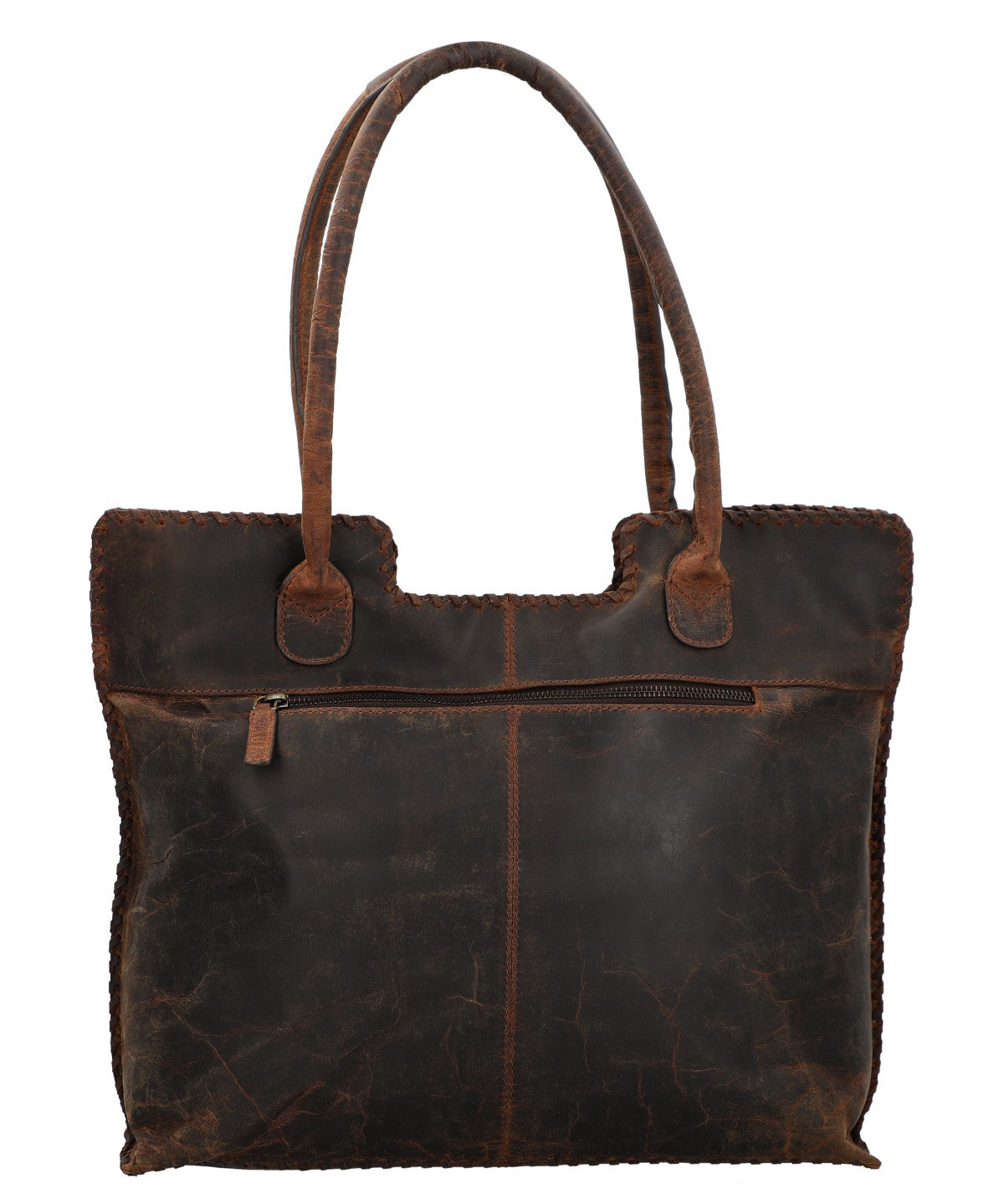 Cartera Cuero Mujer Hr Cozzi Tote Café Rockford