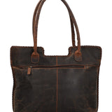 Cartera Cuero Mujer Hr Cozzi Tote Café Rockford