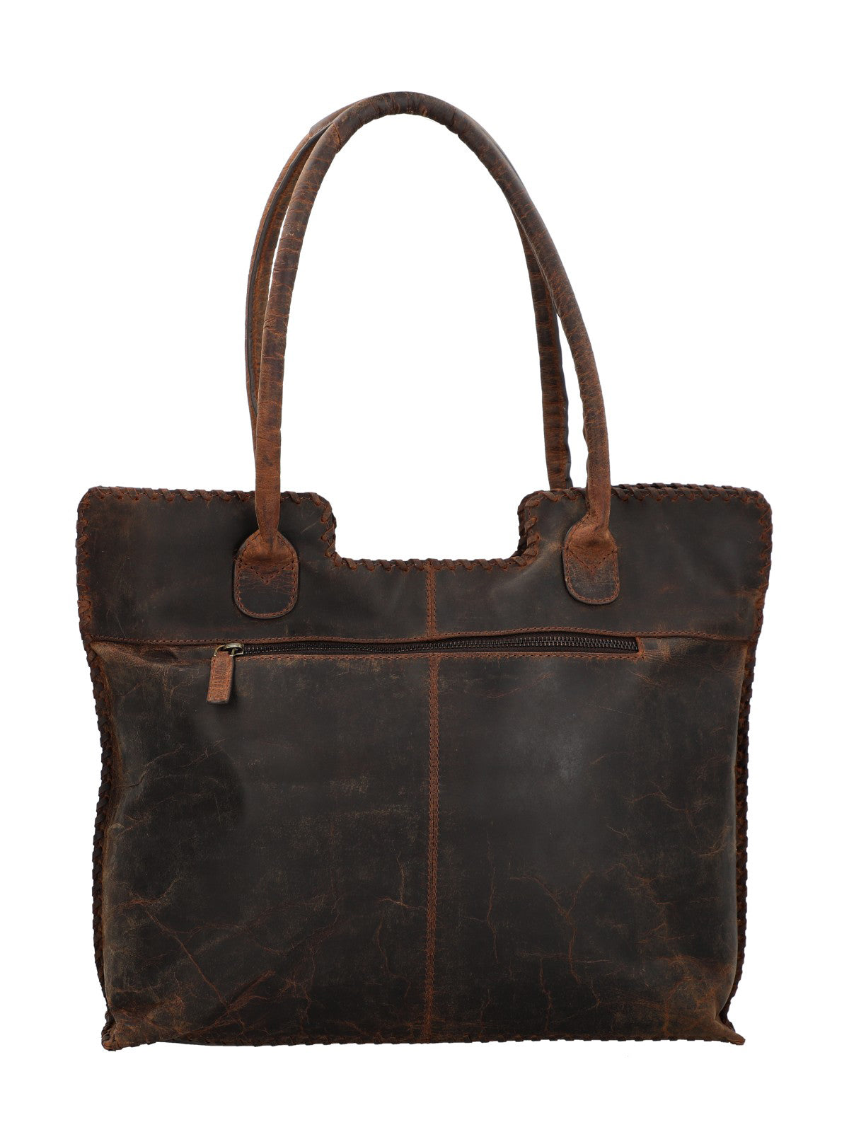 Cartera Cuero Mujer Hr Cozzi Tote Café Rockford