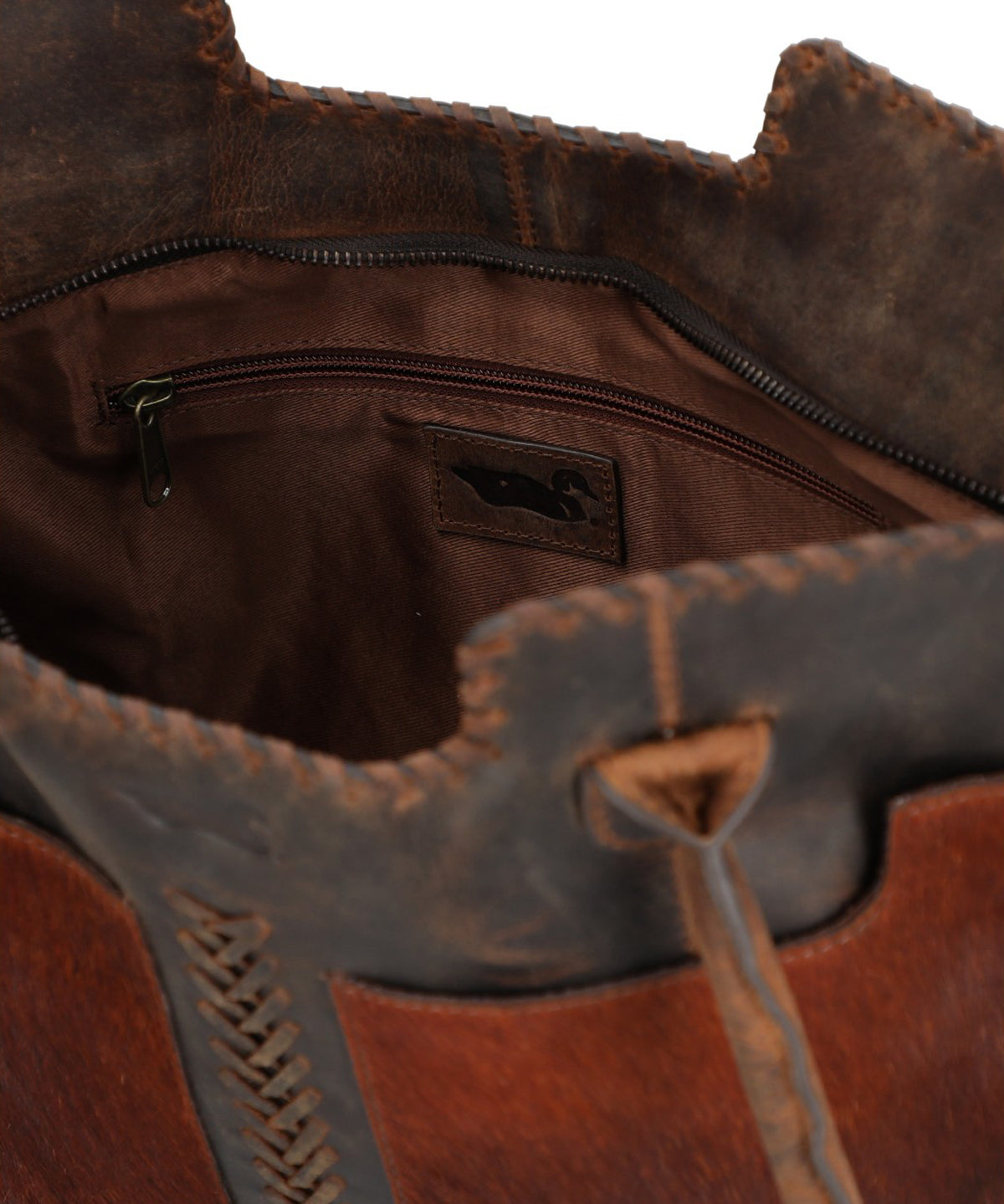 Cartera Cuero Mujer Hr Cozzi Tote Café Rockford