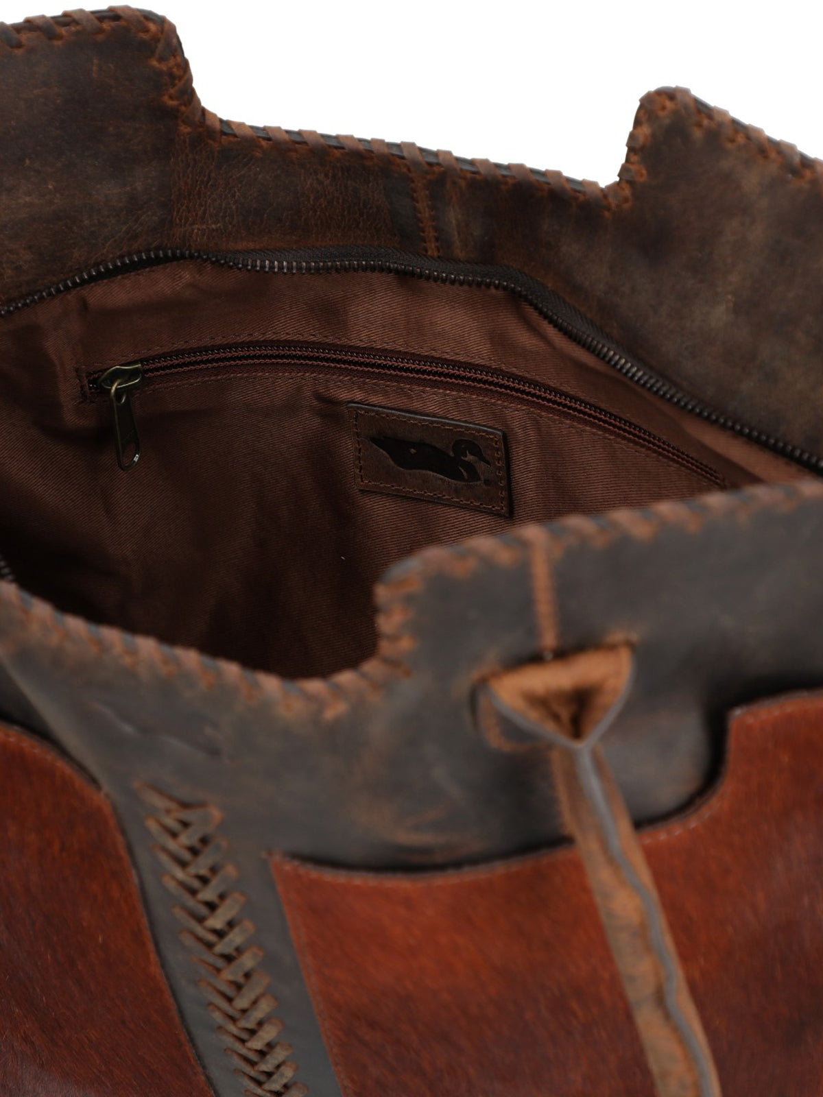 Cartera Cuero Mujer Hr Cozzi Tote Café Rockford