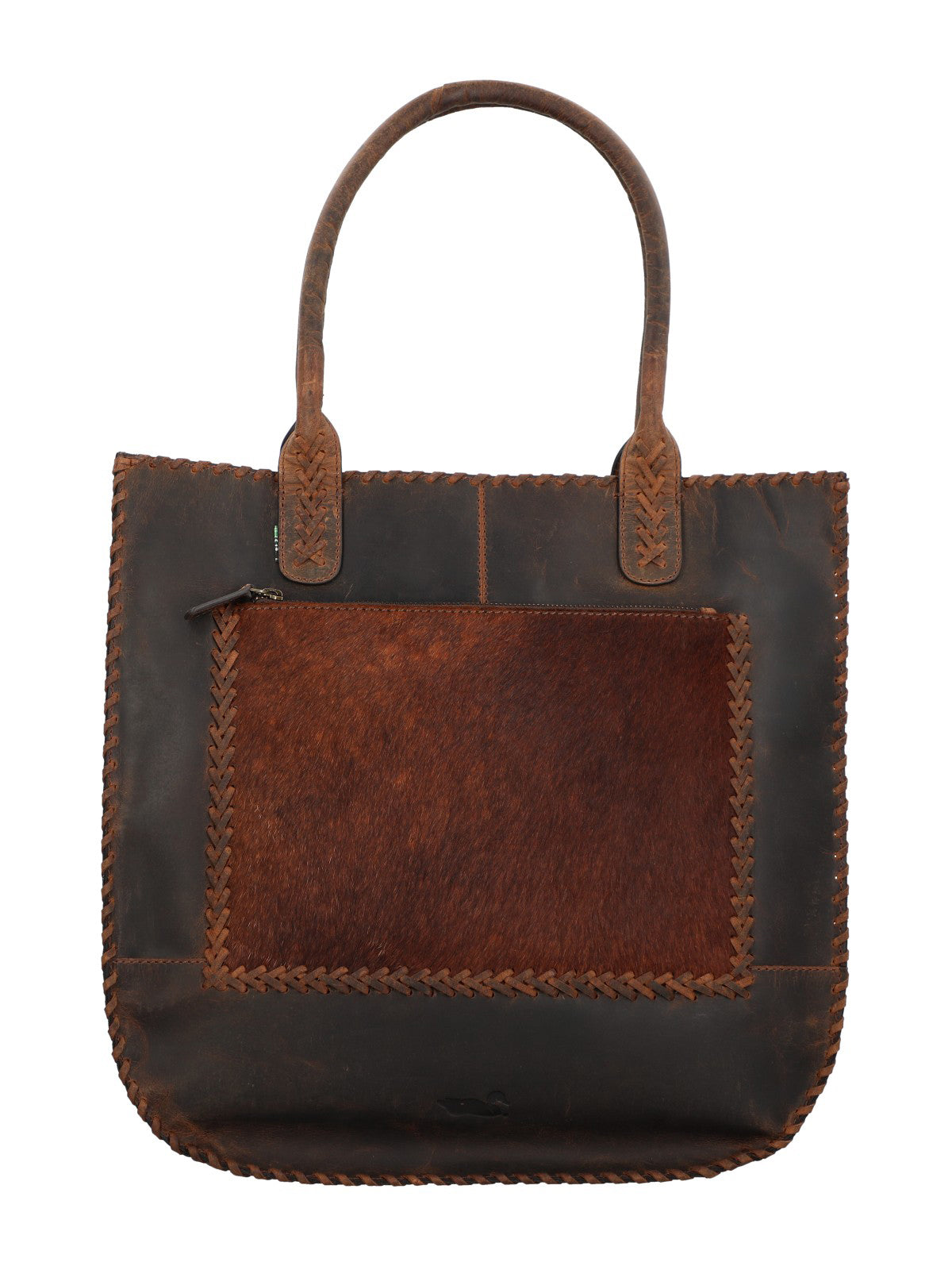 Cartera Cuero Mujer Hr Cozzi Hobo Café Rockford