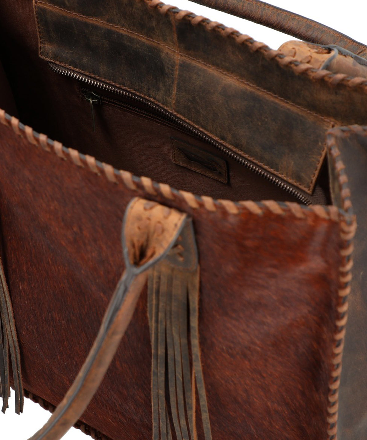 Cartera Cuero Mujer Hr Cozzi Hobo Café Rockford