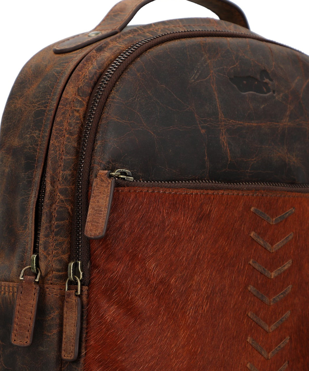 Mochila Cuero Mujer Hr Cozzi Back Café Rockford