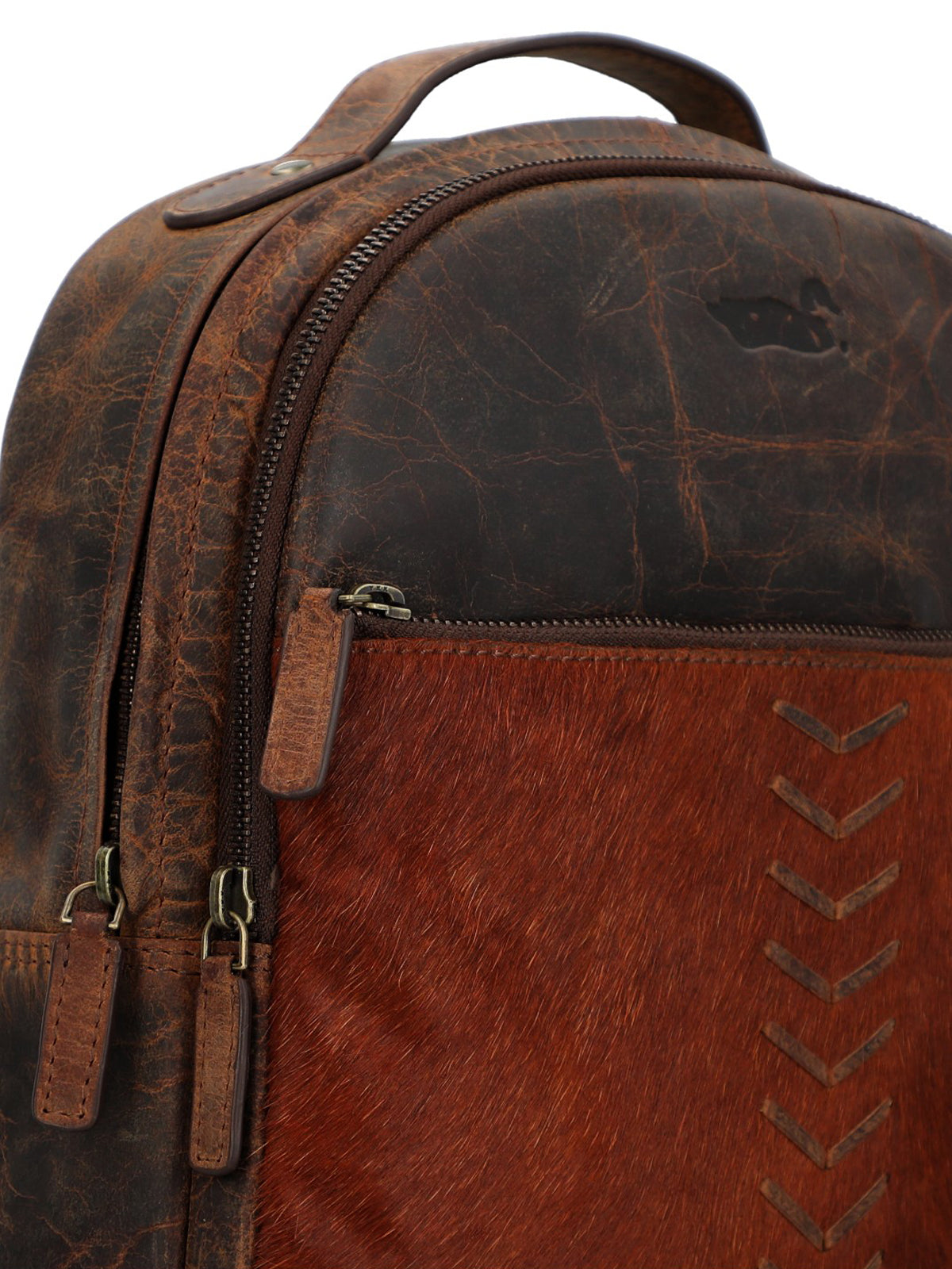 Mochila Cuero Mujer Hr Cozzi Back Café Rockford