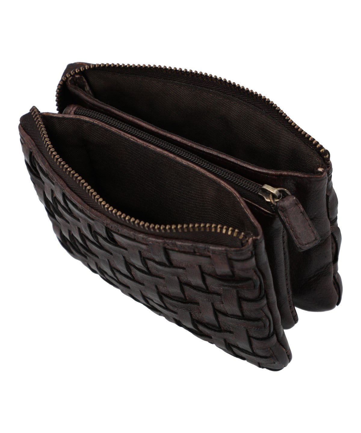 Billetera Cuero Mujer Ws Braid Pouch Café Rockford