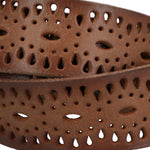 Cinturon Cuero Mujer Rf Freza Café Rockford