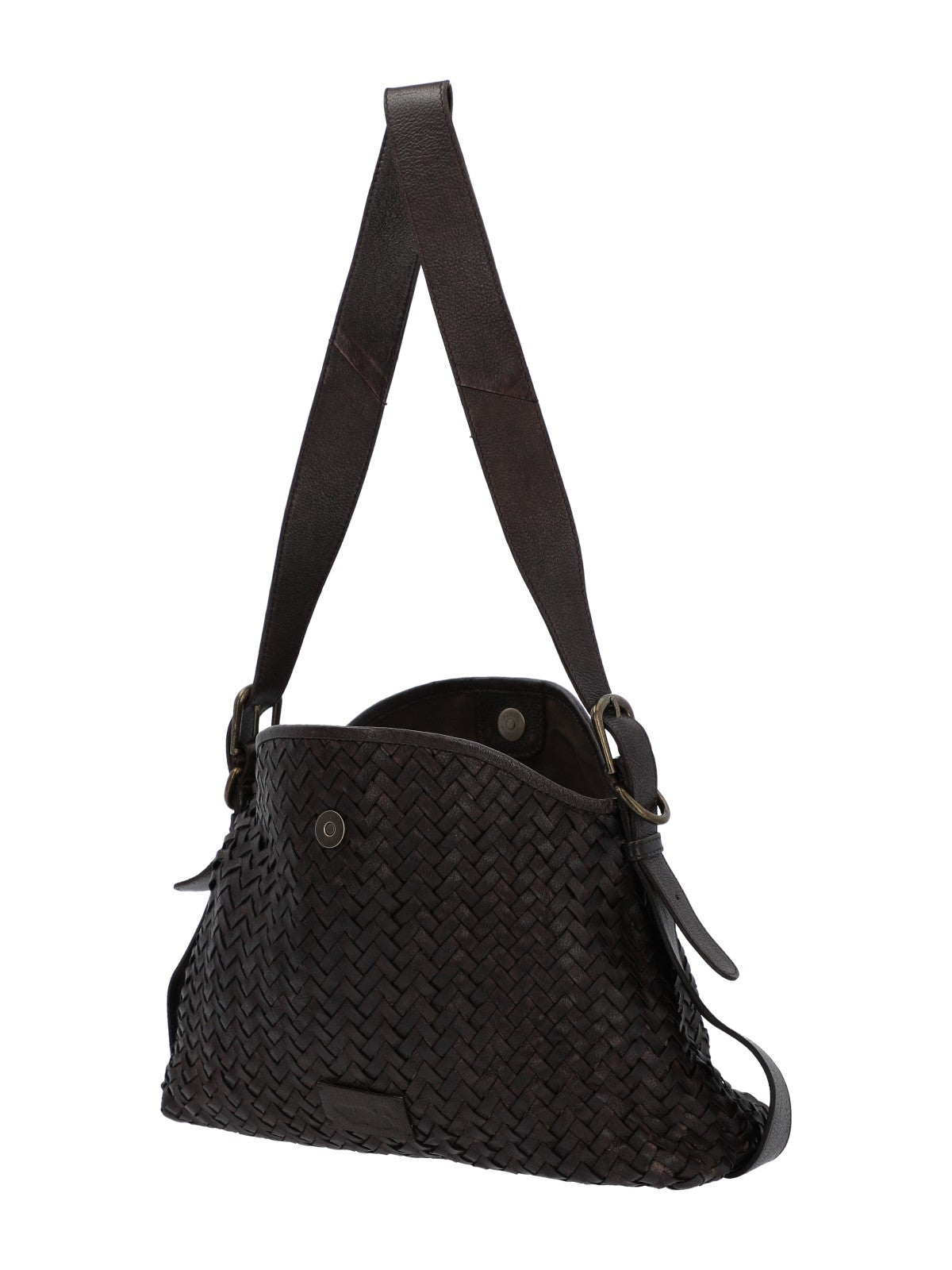 Cartera Cuero Mujer Ws Braided Bag Café Rockford