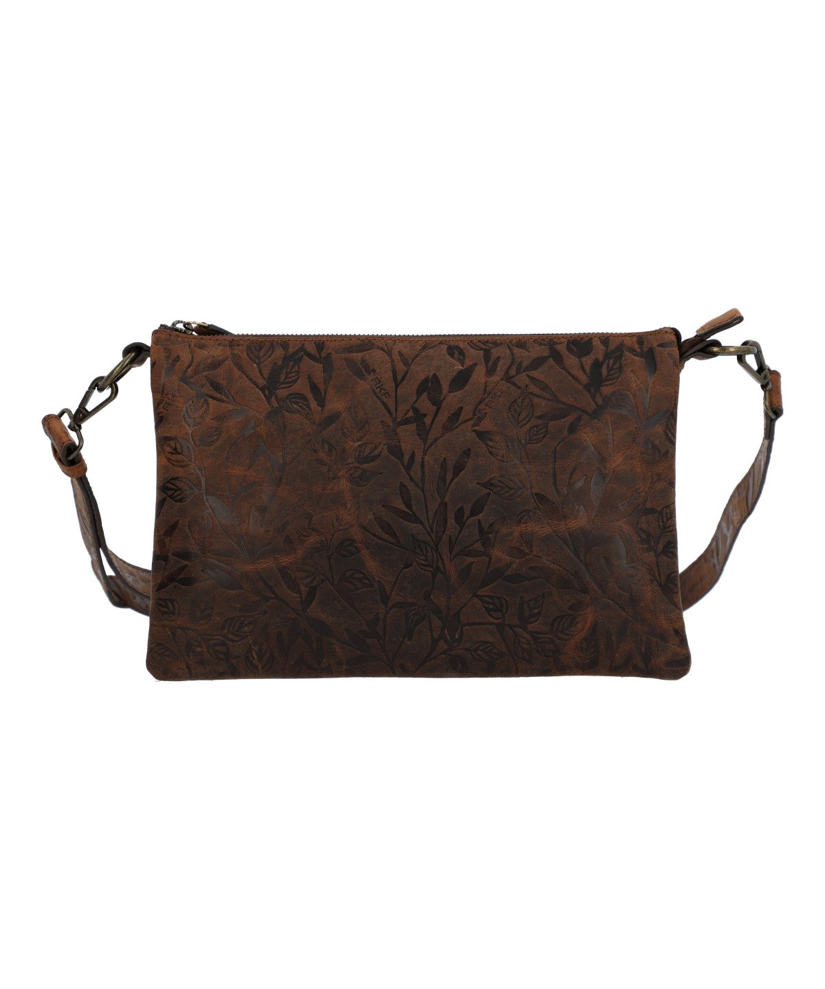 Cartera Cuero Mujer Oh Flowry Cross Café Rockford