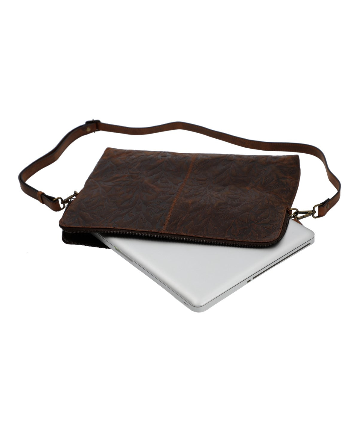 Cartera Cuero Mujer Oh Flowry Case Café Rockford