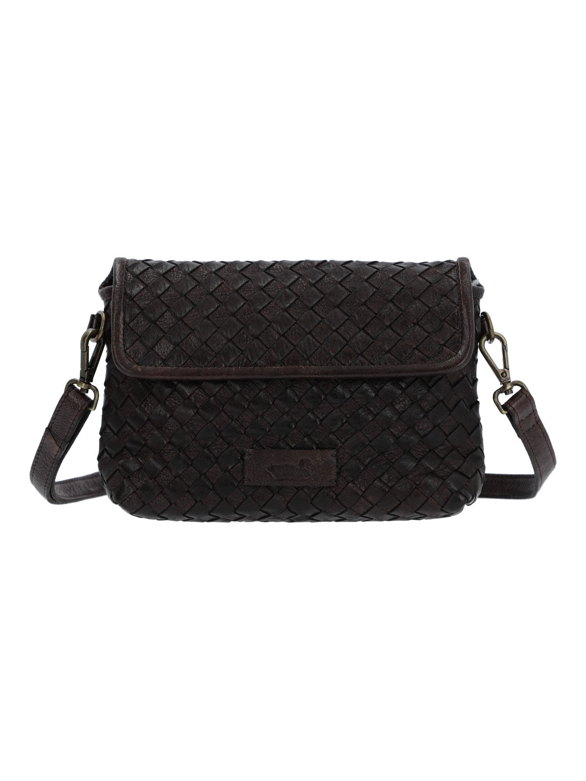 Cartera Cuero Mujer Ws Braided Cross Café Rockford