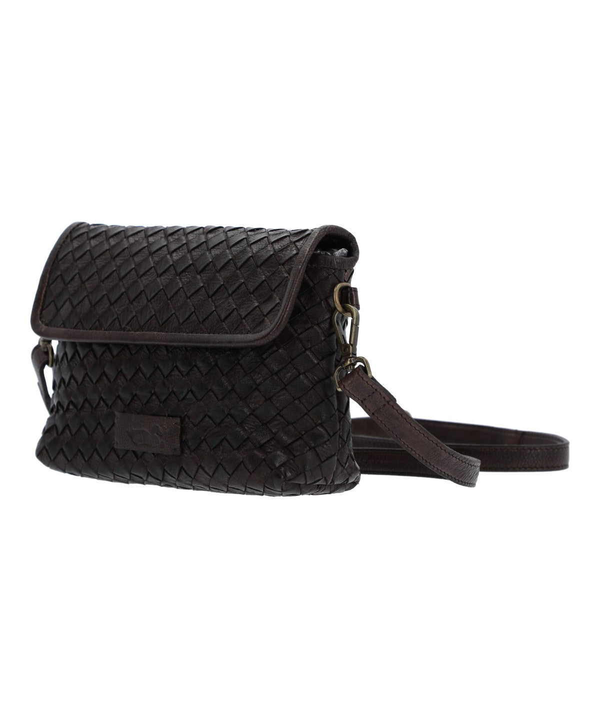 Cartera Cuero Mujer Ws Braided Cross Café Rockford