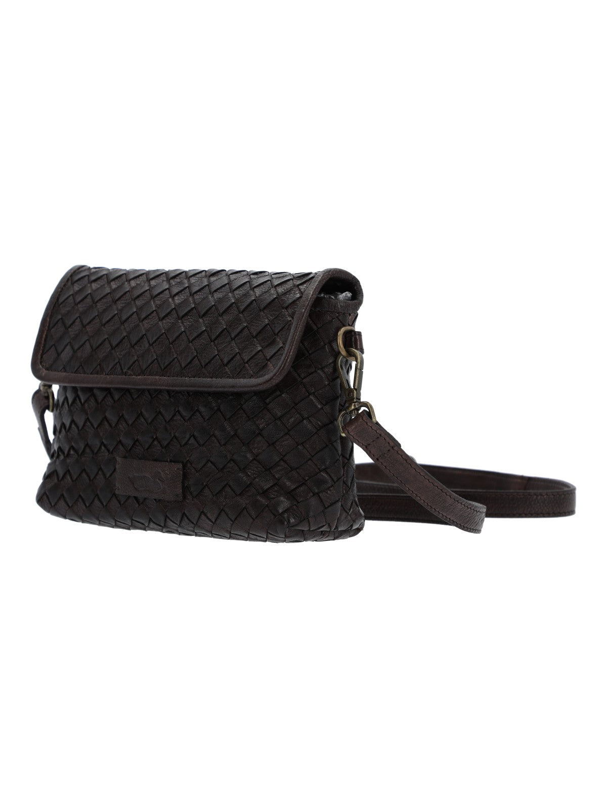 Cartera Cuero Mujer Ws Braided Cross Café Rockford