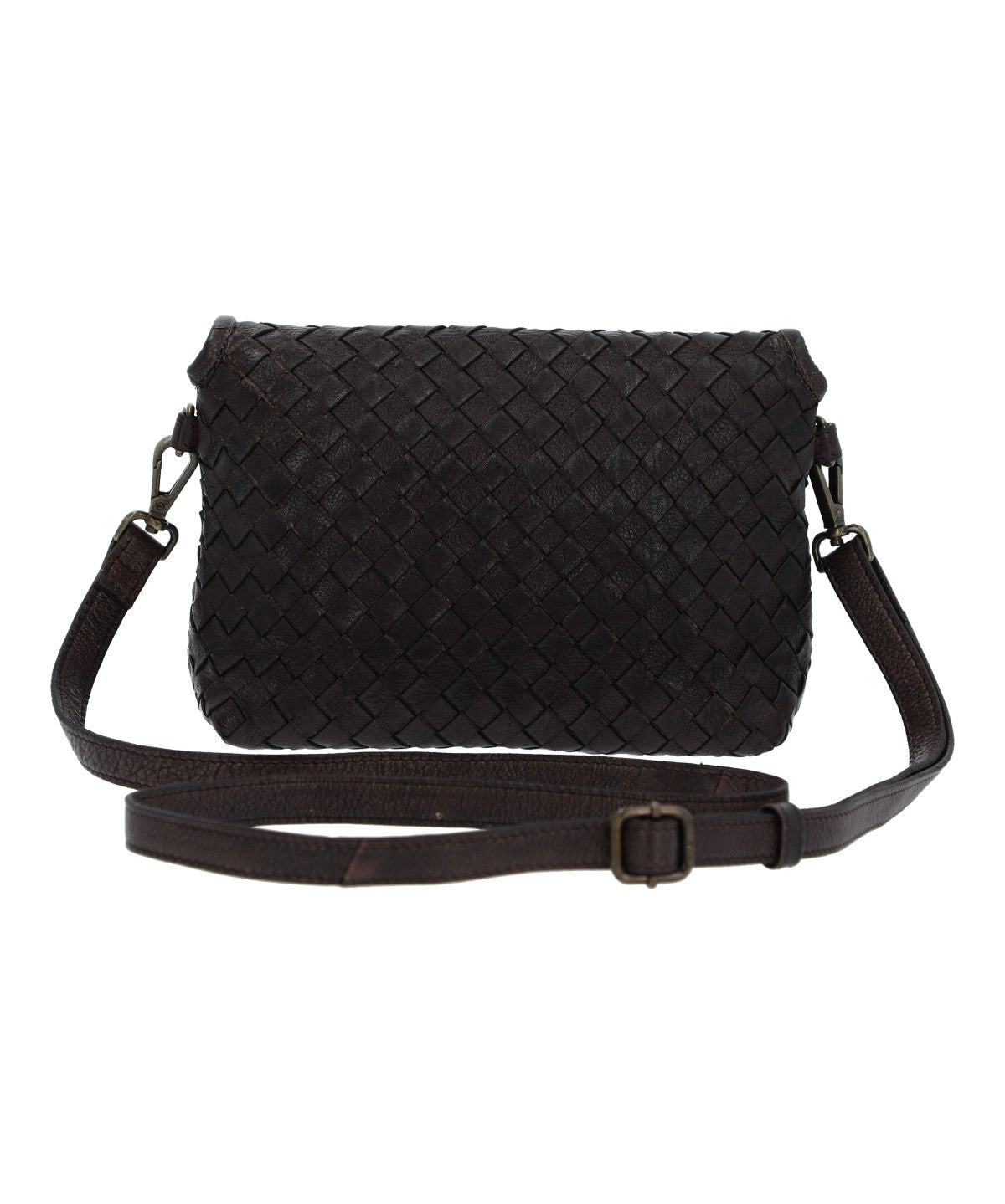 Cartera Cuero Mujer Ws Braided Cross Café Rockford
