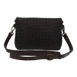Cartera Cuero Mujer Ws Braided Cross Café Rockford