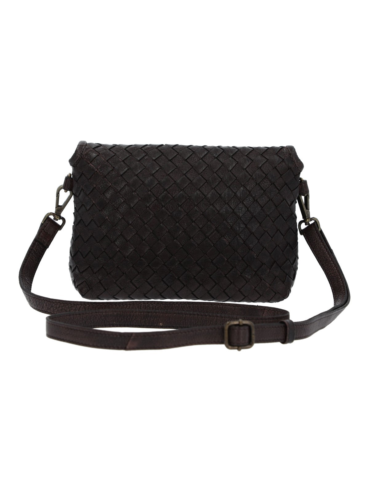Cartera Cuero Mujer Ws Braided Cross Café Rockford