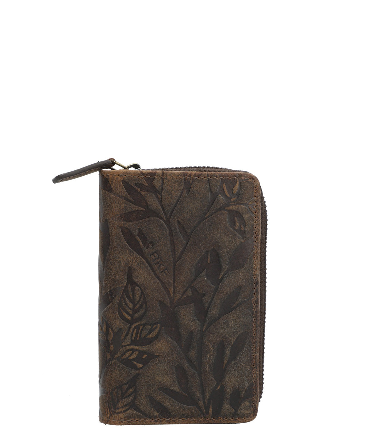 Billetera Cuero Mujer Oh Leaves Wallet Café Rockford