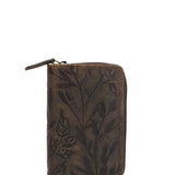 Billetera Cuero Mujer Oh Leaves Wallet Café Rockford