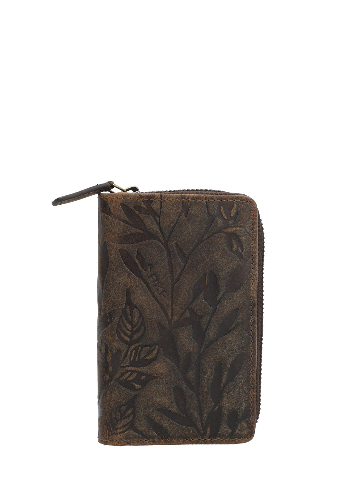 Billetera Cuero Mujer Oh Leaves Wallet Café Rockford