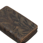 Billetera Cuero Mujer Oh Leaves Wallet Café Rockford