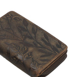 Billetera Cuero Mujer Oh Leaves Wallet Café Rockford