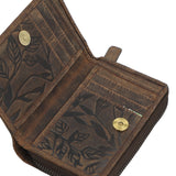 Billetera Cuero Mujer Oh Leaves Wallet Café Rockford