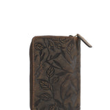 Billetera Cuero Mujer Oh Leaves Wallet Café Rockford