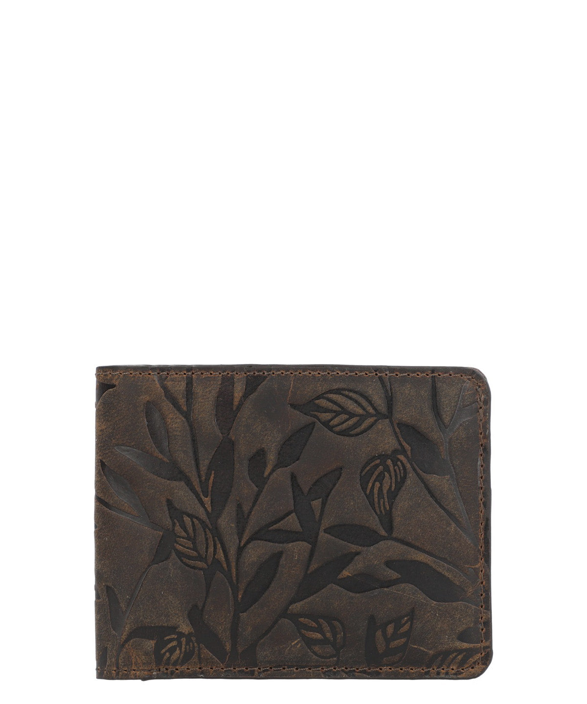 Billetera Cuero Mujer Oh Leaves Bifold Café Rockford