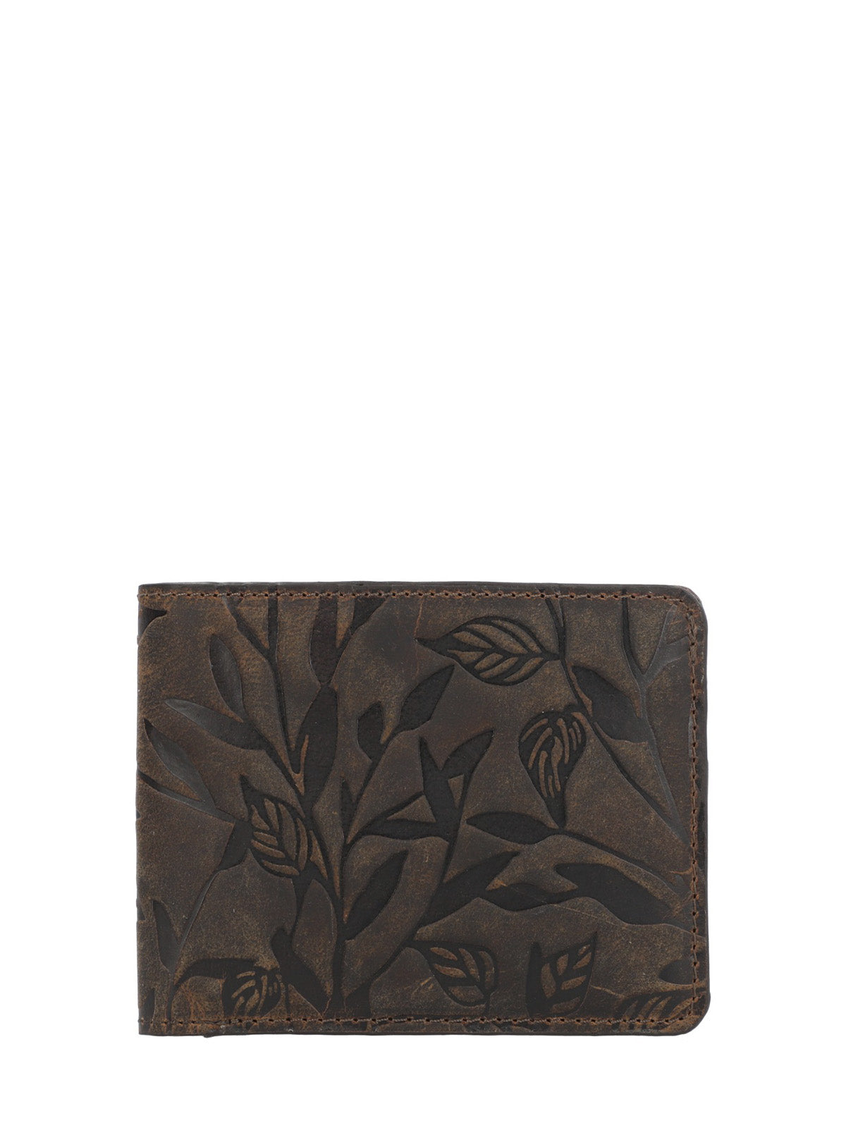 Billetera Cuero Mujer Oh Leaves Bifold Café Rockford