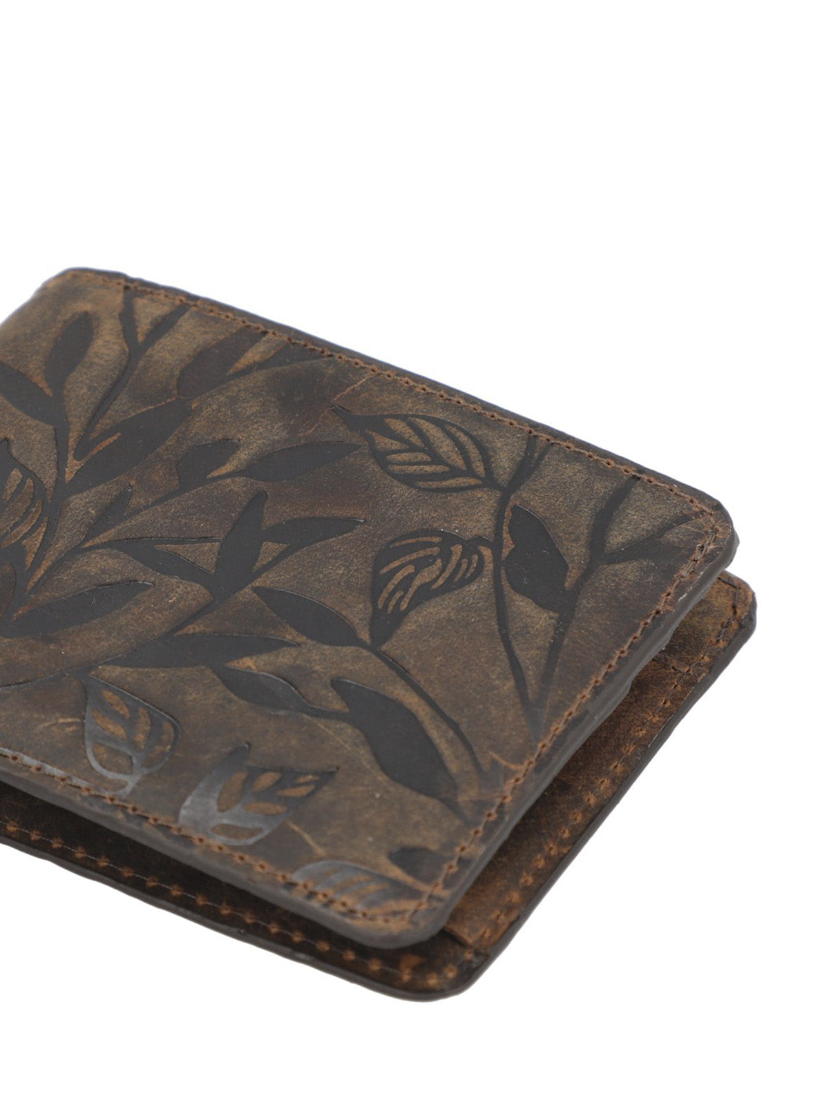Billetera Cuero Mujer Oh Leaves Bifold Café Rockford