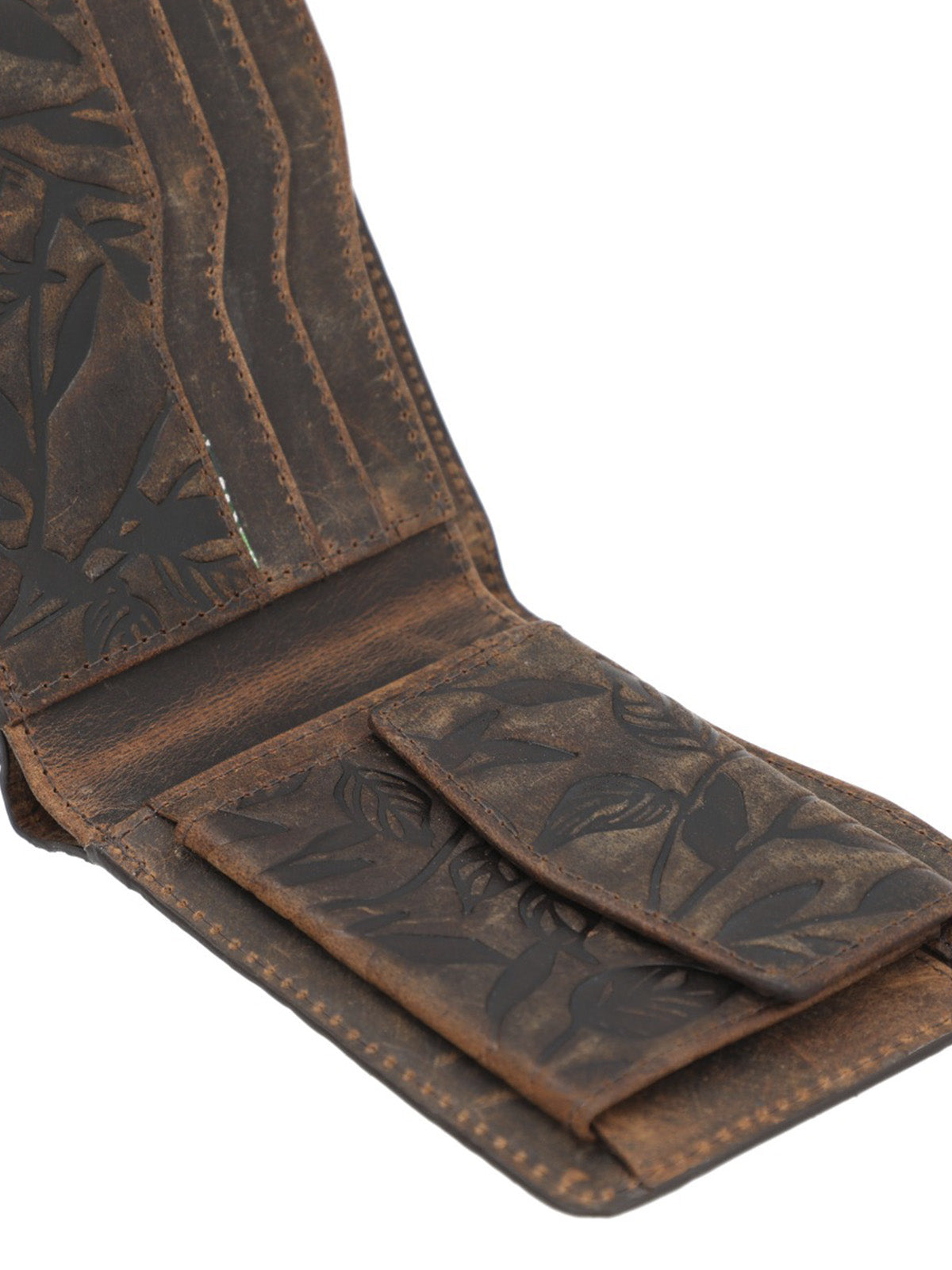 Billetera Cuero Mujer Oh Leaves Bifold Café Rockford