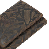 Billetera Cuero Mujer Oh Leaves Trifold Café Rockford