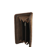 Billetera Cuero Mujer Sz Hair Ziparound Café Rockford
