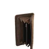 Billetera Cuero Mujer Sz Hair Ziparound Café Rockford