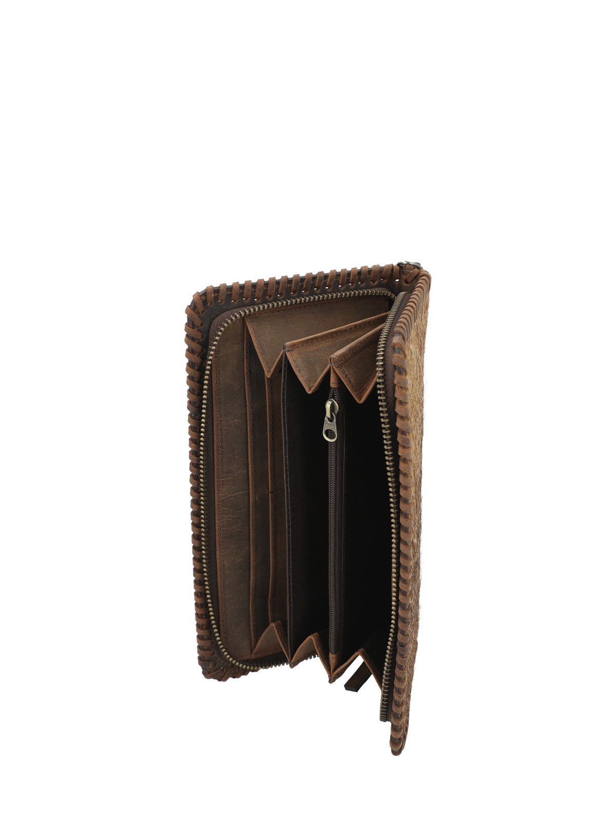 Billetera Cuero Mujer Sz Hair Ziparound Café Rockford
