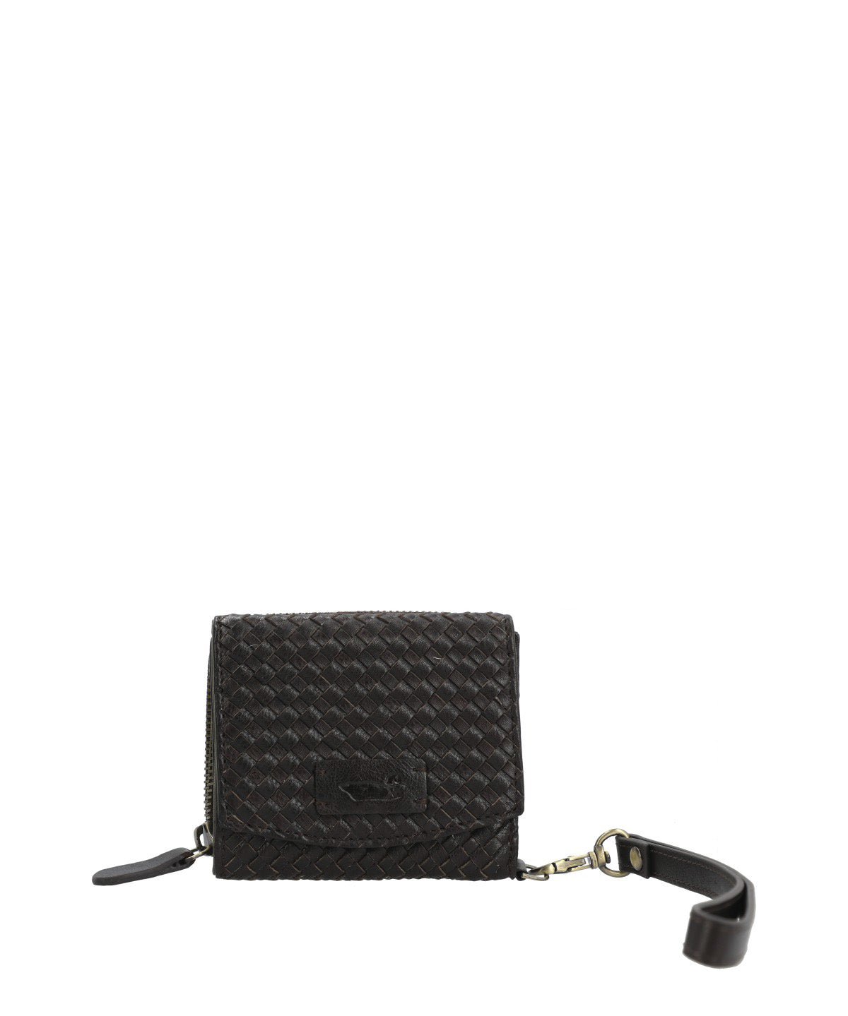 Billetera Cuero Mujer Sz Braid Flap Café Rockford