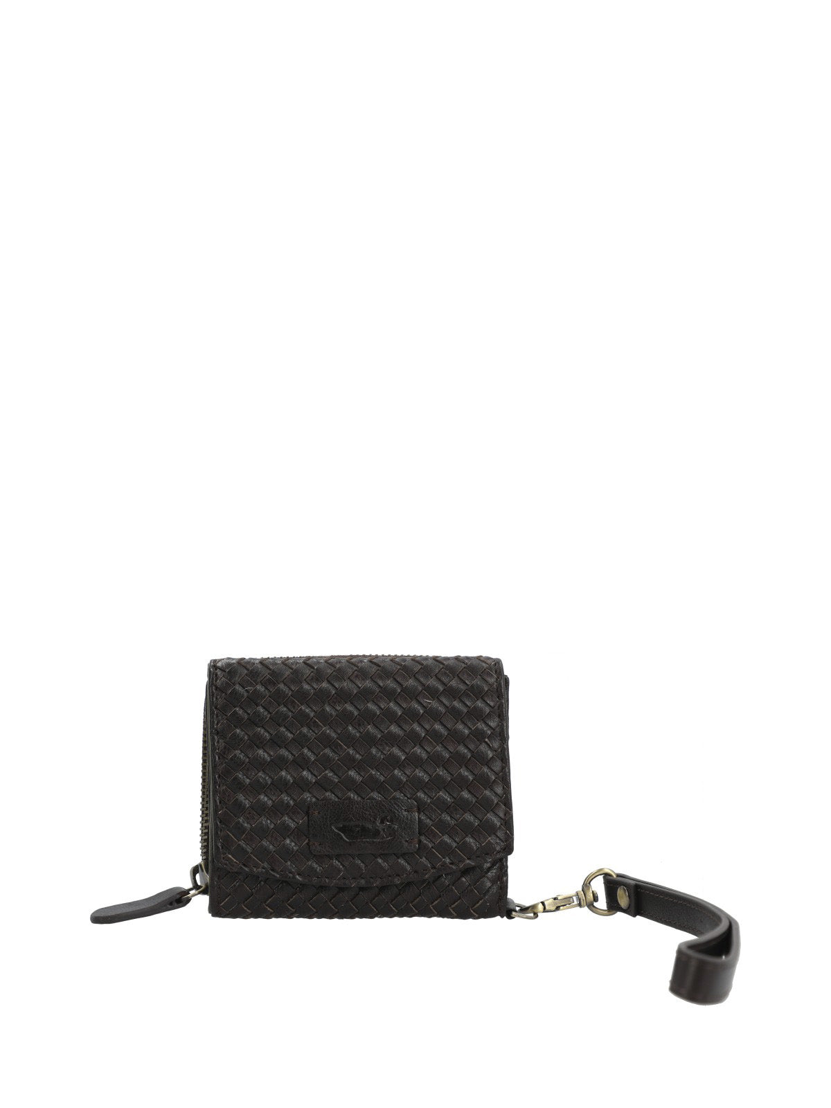 Billetera Cuero Mujer Sz Braid Flap Café Rockford