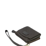 Billetera Cuero Mujer Sz Braid Flap Café Rockford