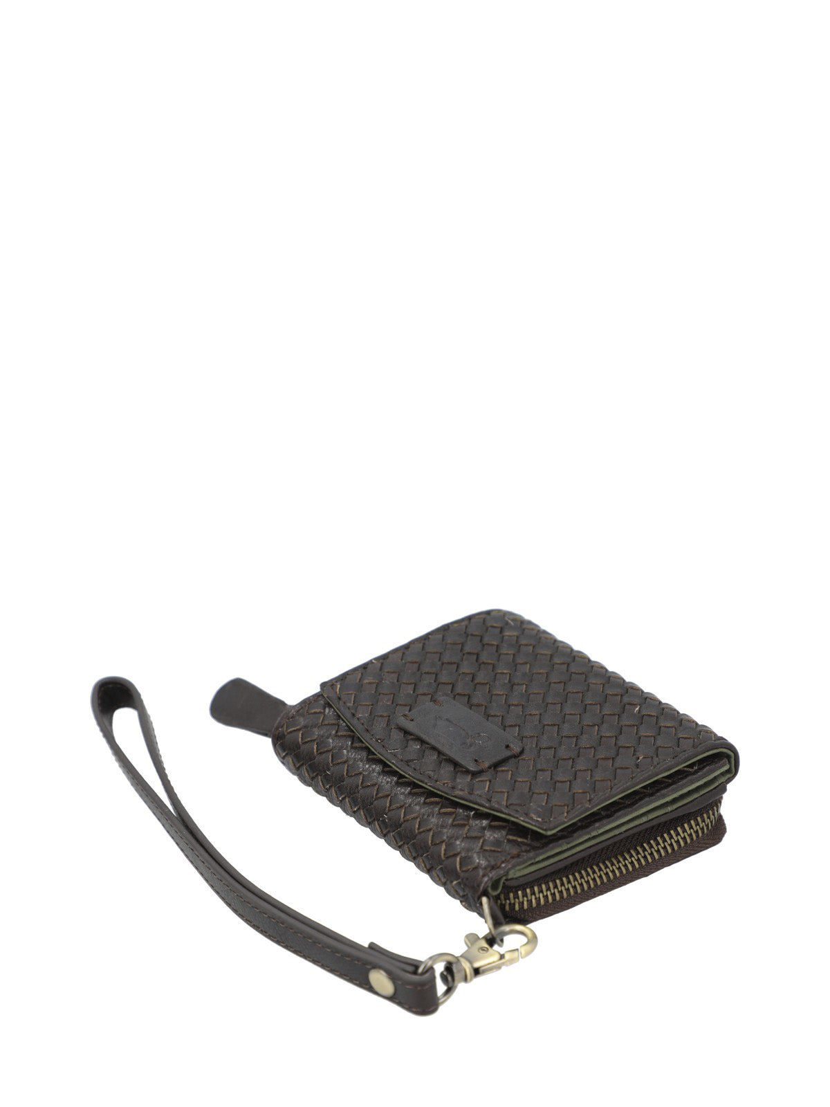 Billetera Cuero Mujer Sz Braid Flap Café Rockford
