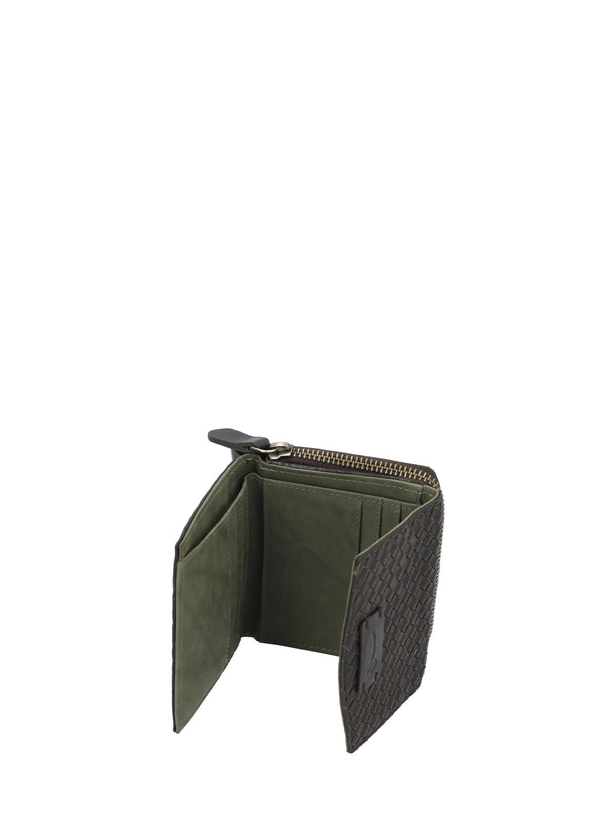 Billetera Cuero Mujer Sz Braid Flap Café Rockford
