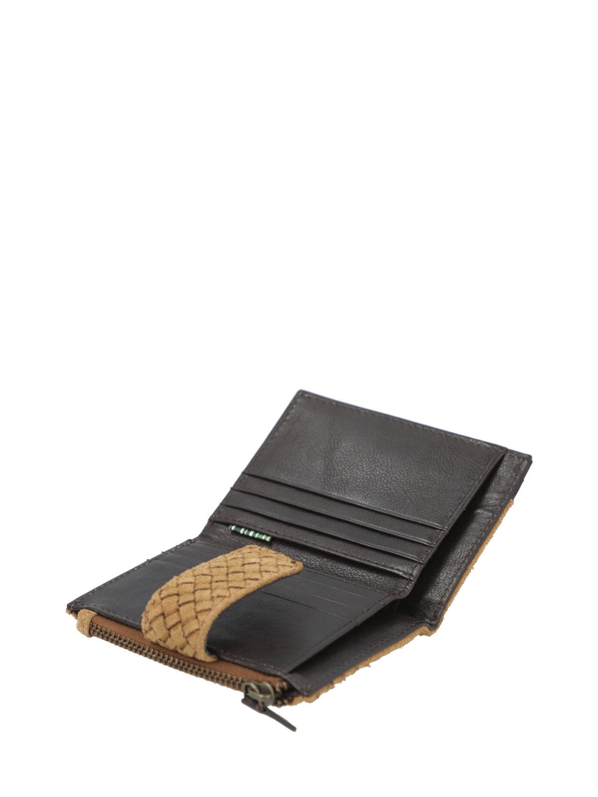 Billetera Cuero Mujer Sz Braid Bifold Tan Rockford