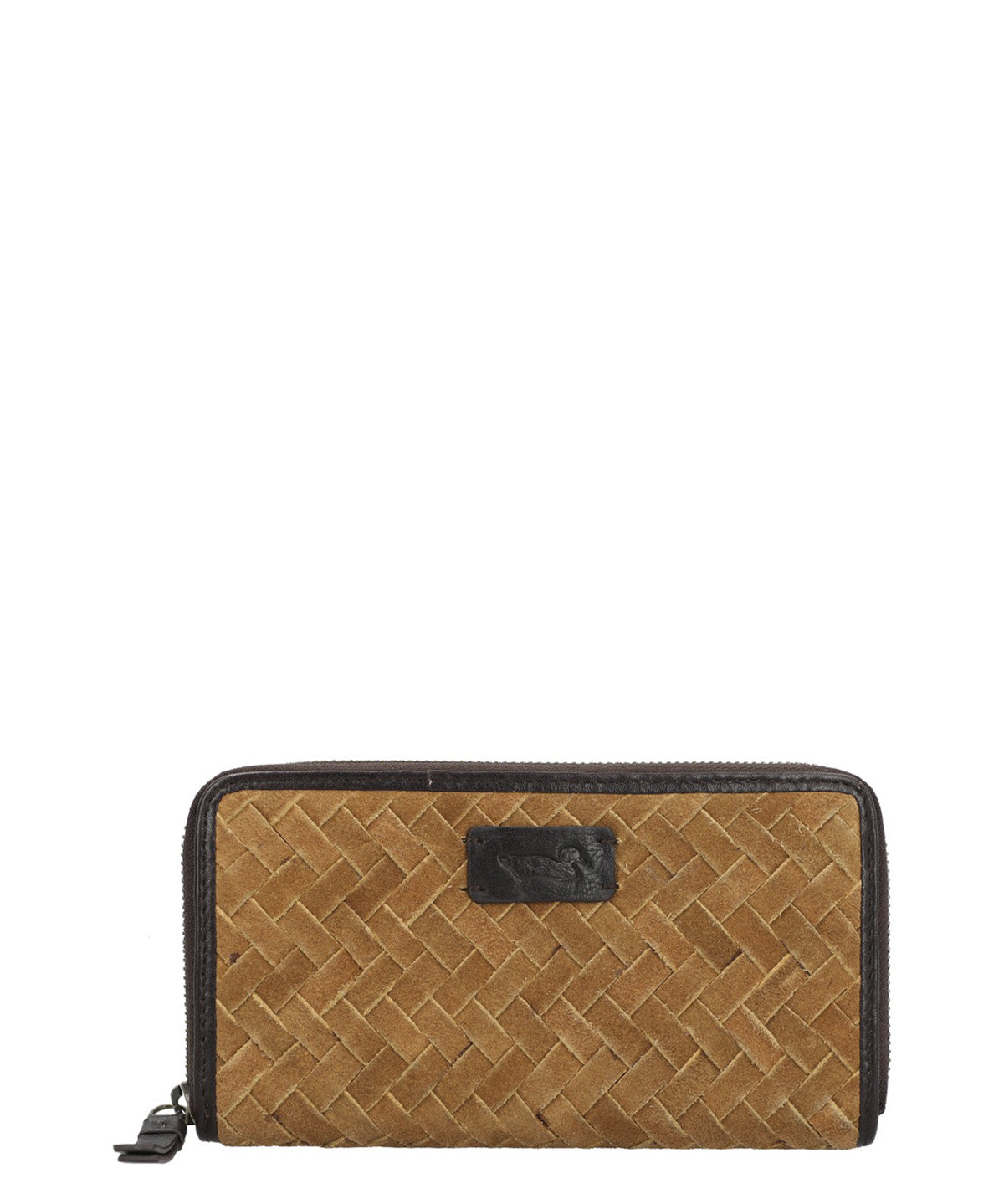 Billetera Cuero Mujer Sz Braid Zip Tan Rockford