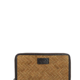Billetera Cuero Mujer Sz Braid Zip Tan Rockford