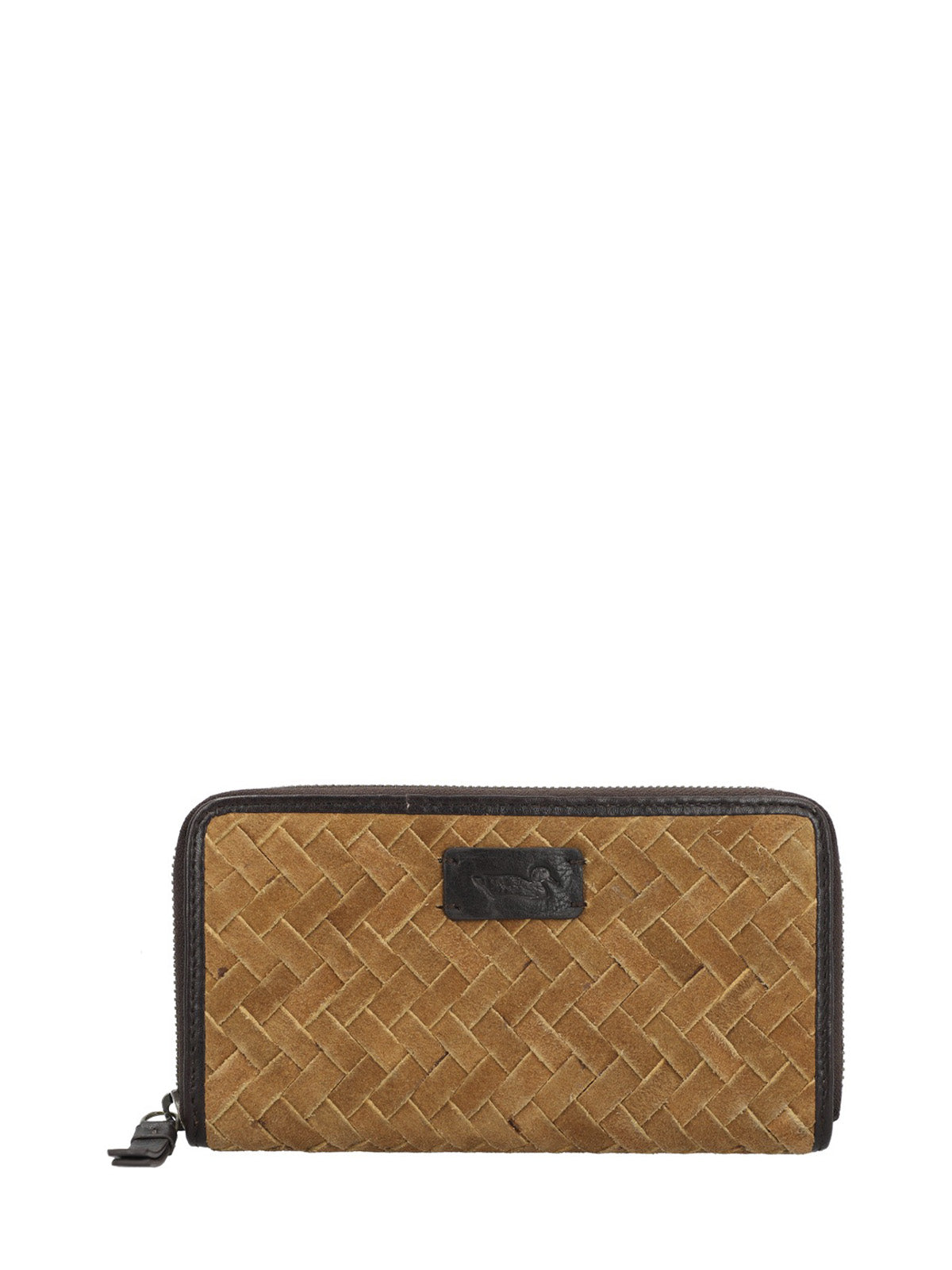 Billetera Cuero Mujer Sz Braid Zip Tan Rockford
