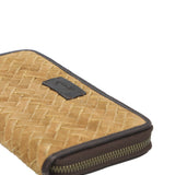 Billetera Cuero Mujer Sz Braid Zip Tan Rockford