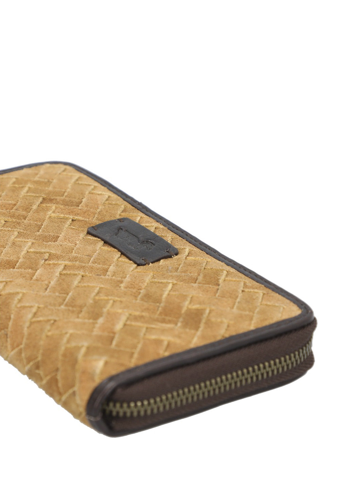 Billetera Cuero Mujer Sz Braid Zip Tan Rockford
