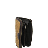 Billetera Cuero Mujer Sz Braid Zip Tan Rockford