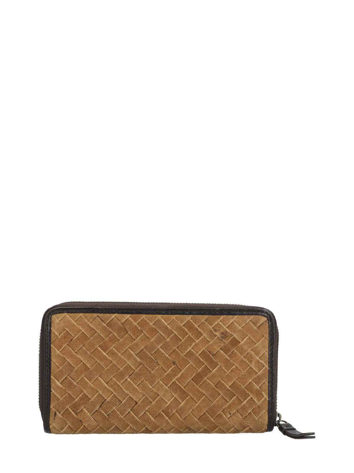 Billetera Cuero Mujer Sz Braid Zip Tan Rockford