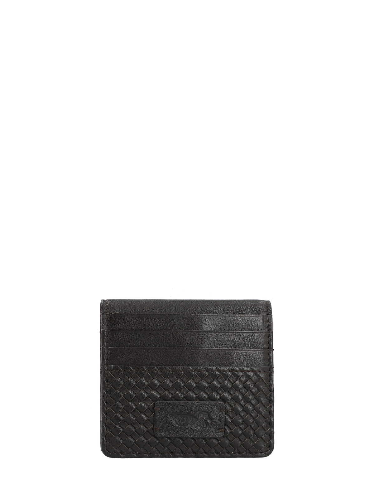 Tarjetero Cuero Mujer Sz Braid Cardholder Café Rockford